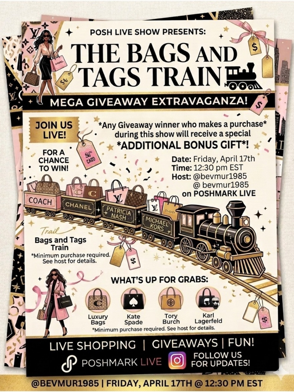 Posh Giveaway for Bags and Tags Train